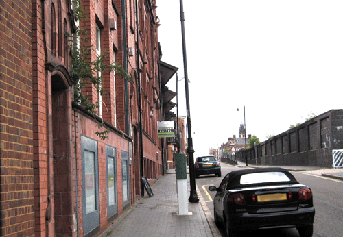 Looking up Livery Street